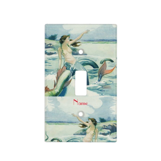 Mermaid Riding Sea Serpent Thunder_Cove  Light Switch Cover (Front)