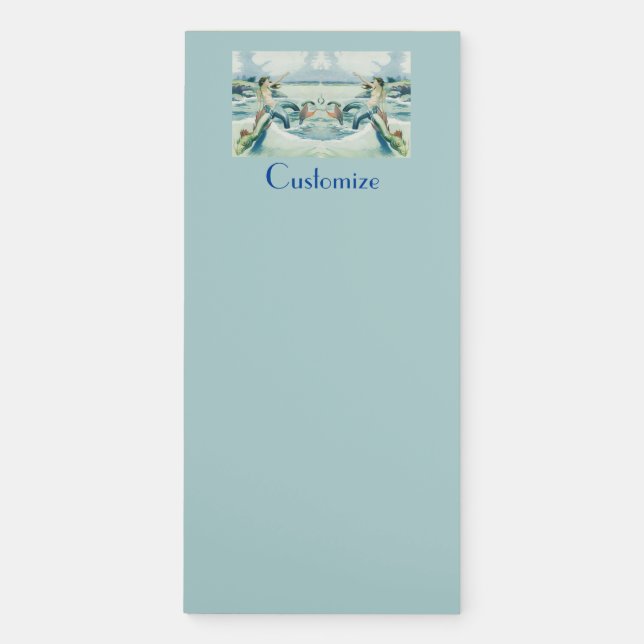 Mermaid Riding Sea Serpent Thunder_Cove  Magnetic Notepad (Front)