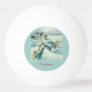 Mermaid Riding Sea Serpent Thunder_Cove Ping Pong Ball