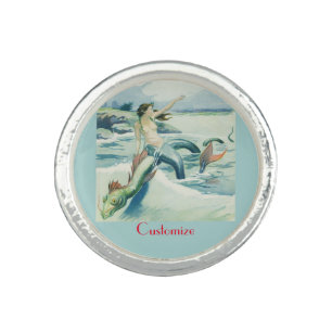 Mermaid Riding Sea Serpent Thunder_Cove Ring
