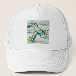 Mermaid Riding Sea Serpent Thunder_Cove Trucker Hat
