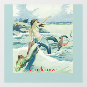 Mermaid Riding Sea Serpent Thunder_Cove Window Cling
