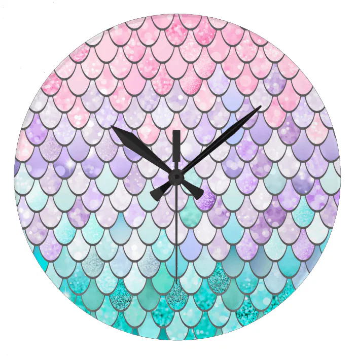 Mermaid Room Decor Clock Pastel Large Zazzle Com Mermaid Room Decor Clock Pastel Large, Mermaid Room Decor