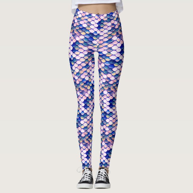 Mermaid Rose Skin Pattern Leggings (Front)