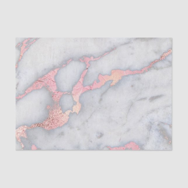 Mermaid Rosegold Glitter Marble Tissue Paper (Front)