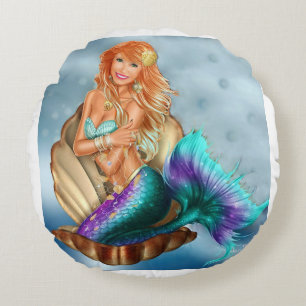 Mermaid round pillow