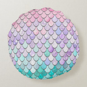 Mermaid Round Throw Pillow Cushion