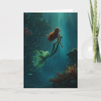 Mermaid’s Dream Fantasy Art Underwater Scene Card