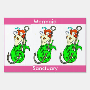 mermaid sanctuary yard sign