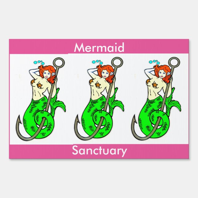 mermaid sanctuary yard sign (Front)