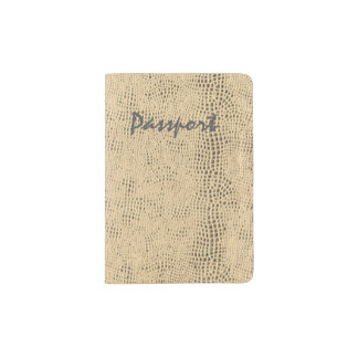 Mermaid Scale Beige Vegan Leather Passport Holder