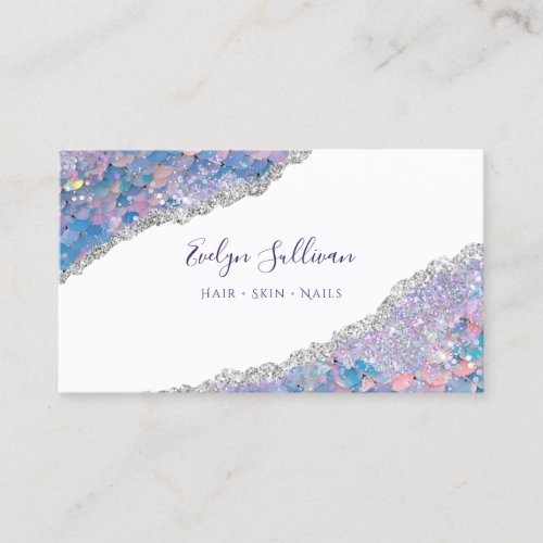 Mermaid Scale Glitter Sequin Business Card