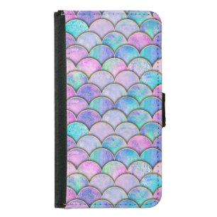 Mermaid Scale Japanese Watercolor Pattern Samsung Galaxy S5 Wallet Case