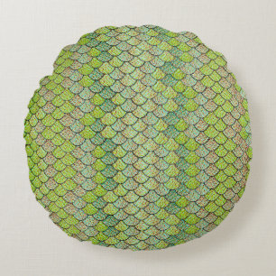 Mermaid Scale Pattern Round Pillow
