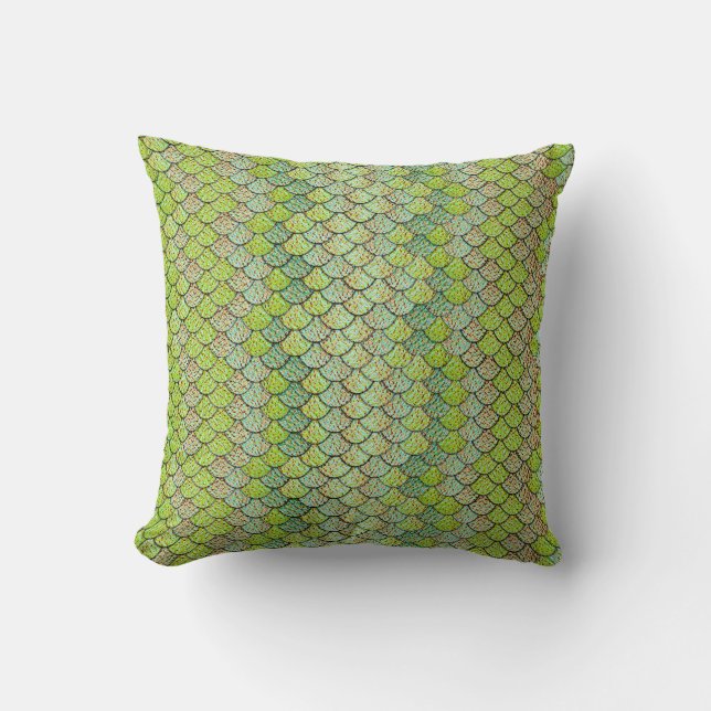 Mermaid Scale Pattern Throw Pillow (Front)