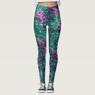 Mermaid Scale Purple and Green Leggings