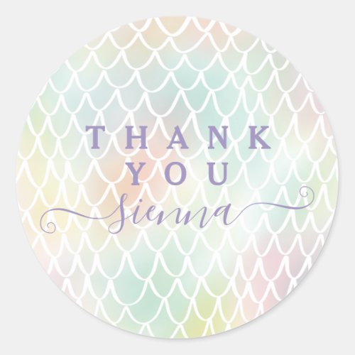 Mermaid scale thank you stickers