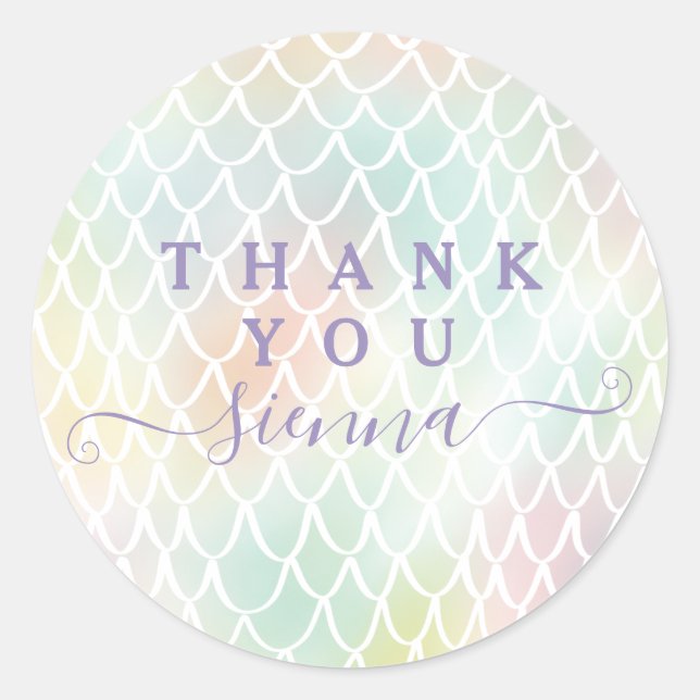 Mermaid scale thank you stickers (Front)
