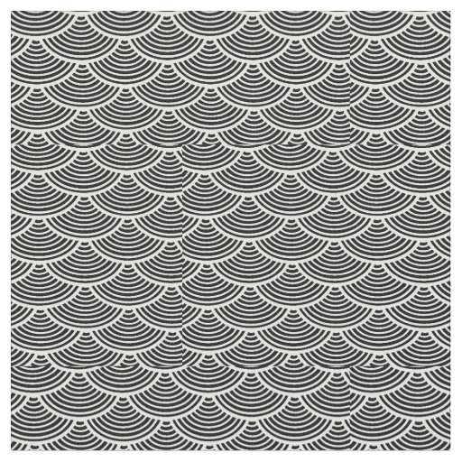 mermaid scales #2 Thunder_Cove black/white Fabric