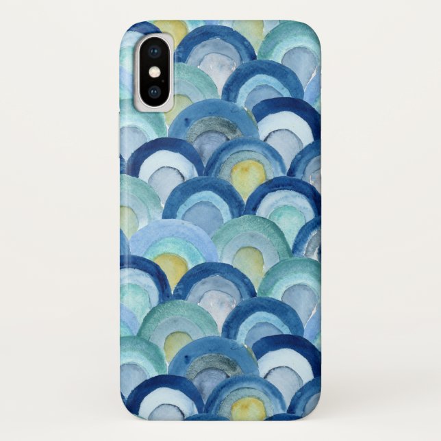 Mermaid Scales and Sea Glass Waves Case-Mate iPhone Case (Back)