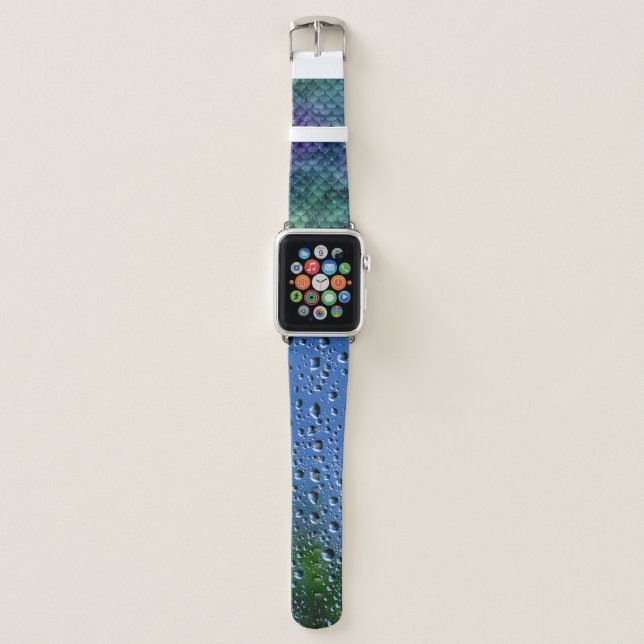 Mermaid Scales and Waterdrops Apple Watch Band (Front)