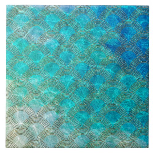 Mermaid Scales Beach Summer Water Sea Fun Ceramic Tile