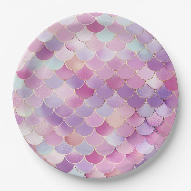 Mermaid Scales Birthday Party Plate (Front)