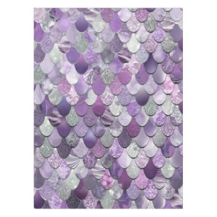 Mermaid Scales Birthday Party Tablecloth Purple