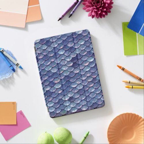 Mermaid Scales Blue ipad cover