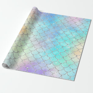Mermaid Scales Blue Ocean Wrapping Paper