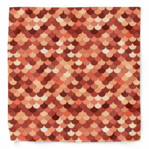 Mermaid Scales, Copper, Brown, Cream, and Tan Bandana