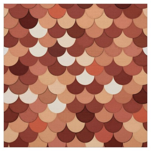 Mermaid Scales, Copper, Brown, Cream, and Tan Fabric