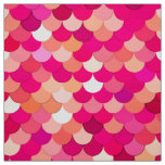 Mermaid Scales, Coral, Fuchsia Pink, and Peach Fabric