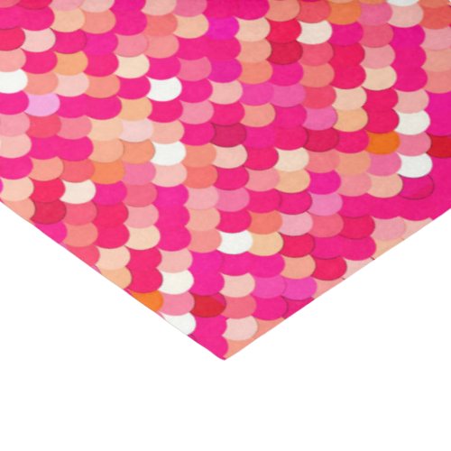 Mermaid Scales Coral Fuchsia Pink and Peach Tissue Paper