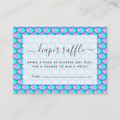 Mermaid Scales Diaper Raffle Enclosure Card