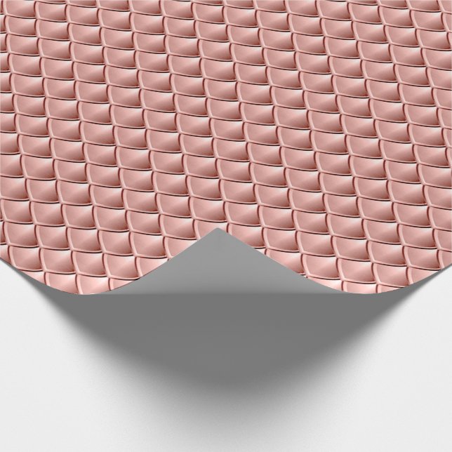 Mermaid Scales Dragon Skin Pink Rose Gold Wrapping Paper (Corner)
