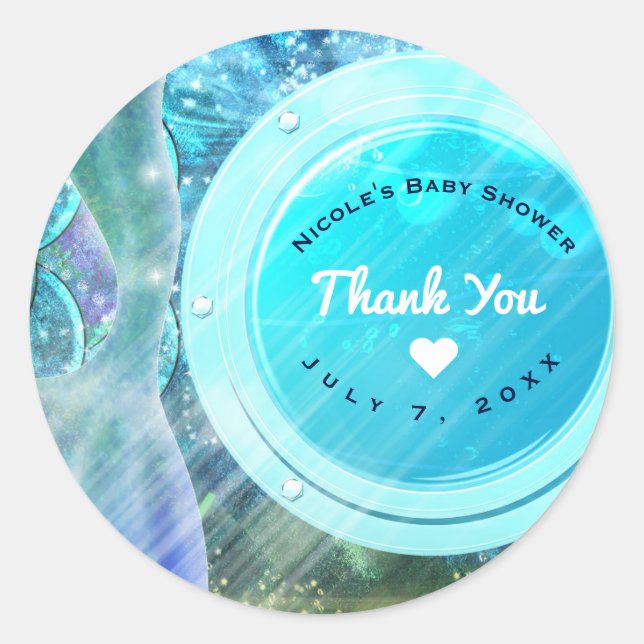 Mermaid Scales Enchanted Under the Sea Party Favor Classic Round Sticker (Front)