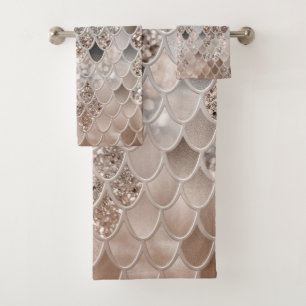 Mermaid Scales Glam #12 (Faux Glitter) #decor #art Bath Towel Set