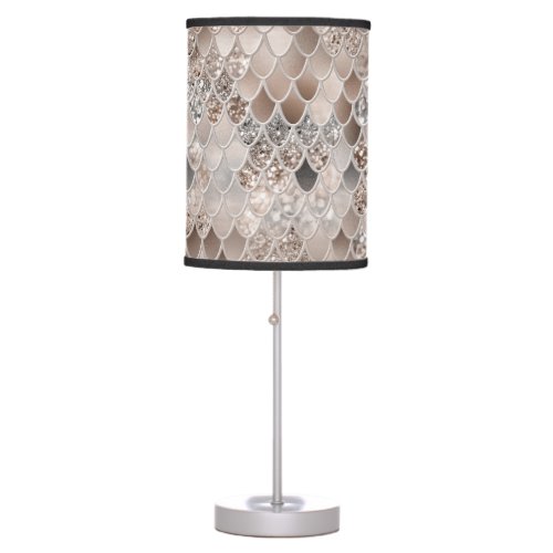 Mermaid Scales Glam 12 Faux Glitter decor art Table Lamp