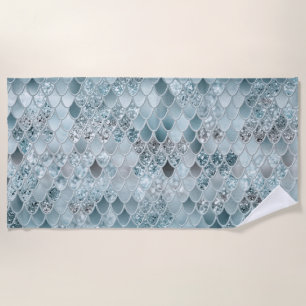 Mermaid Scales Glam #13 (Faux Glitter) #decor #art Beach Towel