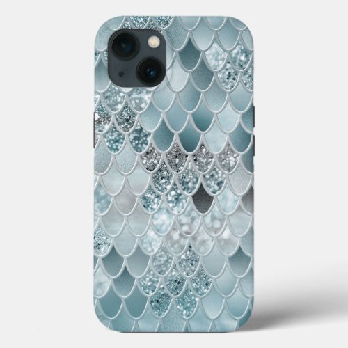 Mermaid Scales Glam 13 Faux Glitter decor art iPhone 13 Case