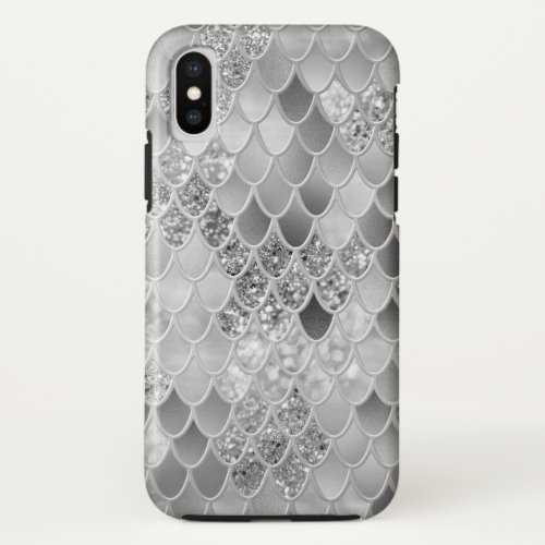 Mermaid Scales Glam 16 Faux Glitter decor art iPhone X Case