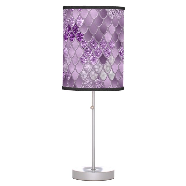 Mermaid Scales Glam #18 (Photo of Glitter Only) Table Lamp (Front)