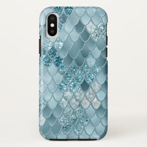 Mermaid Scales Glam 19 Photo of Glitter Only iPhone X Case