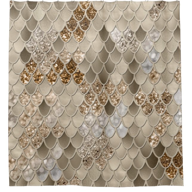 Mermaid Scales Glam #1 (Faux Glitter) #decor #art  Shower Curtain (Front)