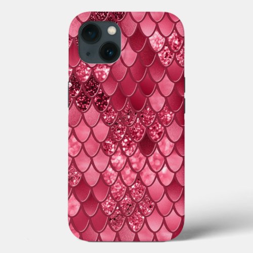 Mermaid Scales Glam 2 Faux Glitter decor art  iPhone 13 Case