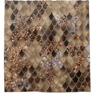 Mermaid Scales Glam #3 (Faux Glitter) #decor #art  Shower Curtain