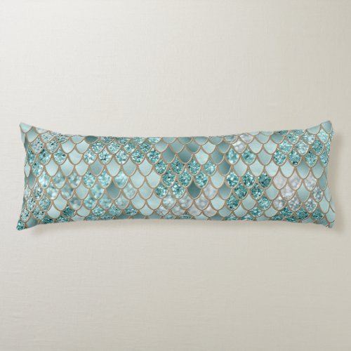 Mermaid Scales Glam 4 Faux Glitter decor art  Body Pillow