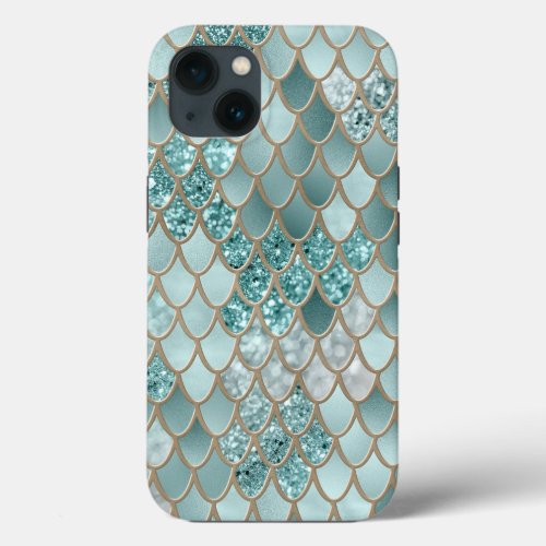 Mermaid Scales Glam 4 Faux Glitter decor art  iPhone 13 Case