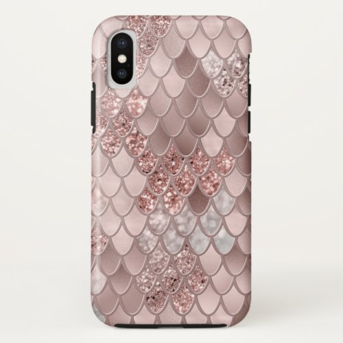 Mermaid Scales Glam 5 Faux Glitter decor art  iPhone X Case